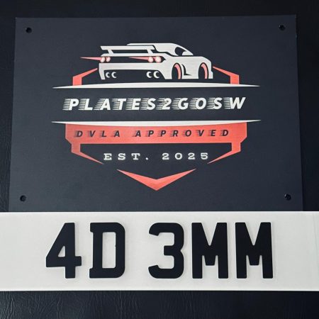 4D Number Plates 3mm