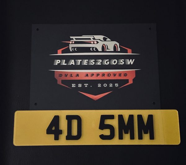 4D Number Plates 5mm